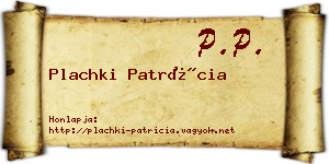 Plachki Patrícia névjegykártya